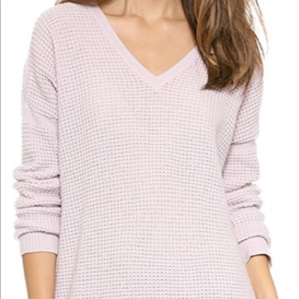 Vince Cashmere V-Neck Waffle/Thermal Sweater
